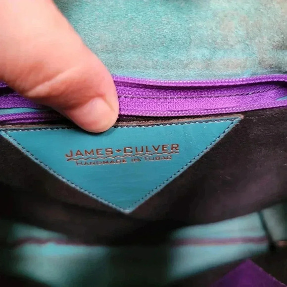 James Culver Vintage Handmade In Tubac Keather Shoulder Bag (needs cleaning) - Picture 7 of 8